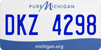 MI license plate DKZ4298