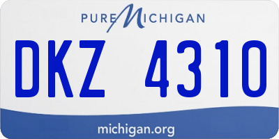 MI license plate DKZ4310
