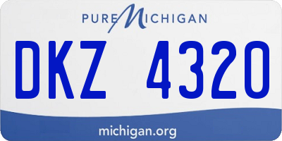 MI license plate DKZ4320