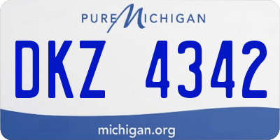 MI license plate DKZ4342