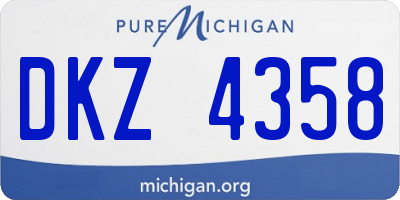 MI license plate DKZ4358