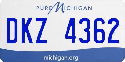 MI license plate DKZ4362