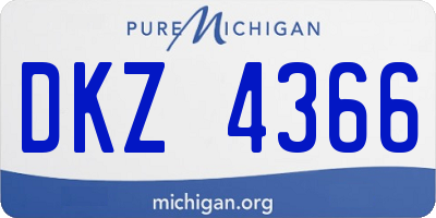 MI license plate DKZ4366