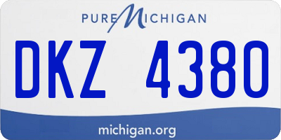 MI license plate DKZ4380