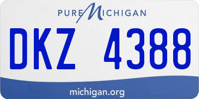 MI license plate DKZ4388