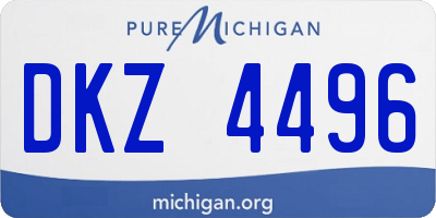 MI license plate DKZ4496