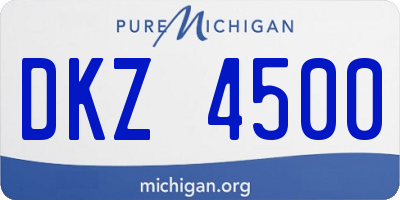 MI license plate DKZ4500