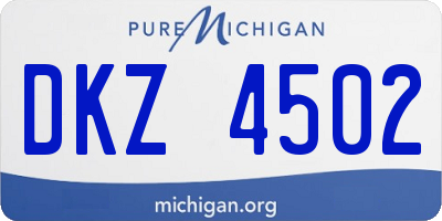 MI license plate DKZ4502