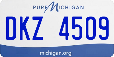 MI license plate DKZ4509