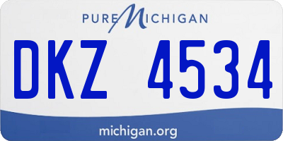 MI license plate DKZ4534