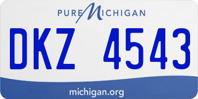 MI license plate DKZ4543