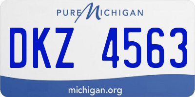 MI license plate DKZ4563