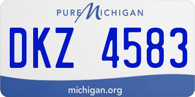 MI license plate DKZ4583