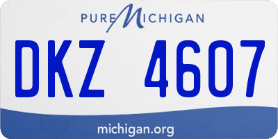 MI license plate DKZ4607