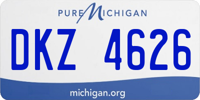 MI license plate DKZ4626
