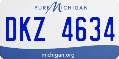 MI license plate DKZ4634