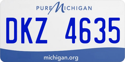MI license plate DKZ4635