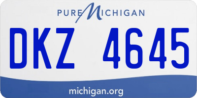 MI license plate DKZ4645