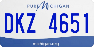MI license plate DKZ4651