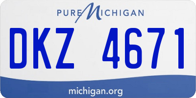 MI license plate DKZ4671