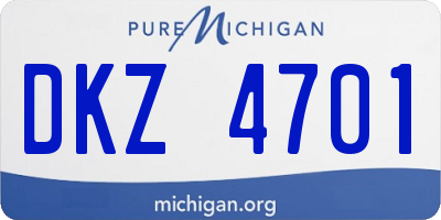 MI license plate DKZ4701