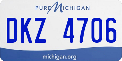 MI license plate DKZ4706