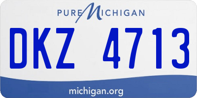 MI license plate DKZ4713
