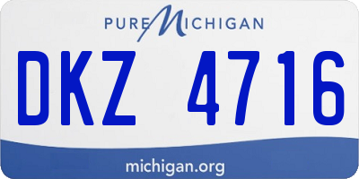 MI license plate DKZ4716