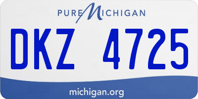 MI license plate DKZ4725