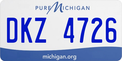 MI license plate DKZ4726