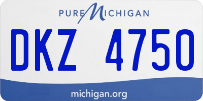 MI license plate DKZ4750