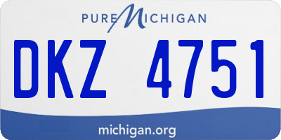 MI license plate DKZ4751