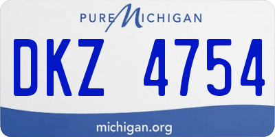 MI license plate DKZ4754