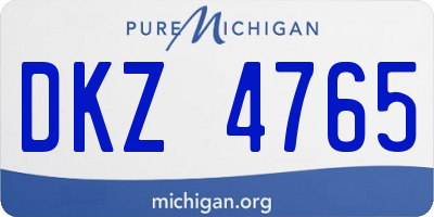 MI license plate DKZ4765