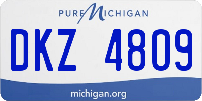 MI license plate DKZ4809