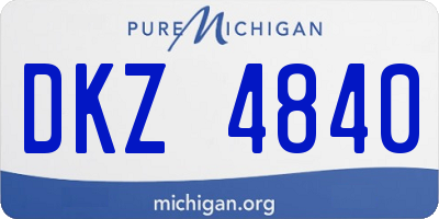 MI license plate DKZ4840