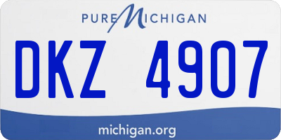 MI license plate DKZ4907