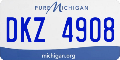 MI license plate DKZ4908