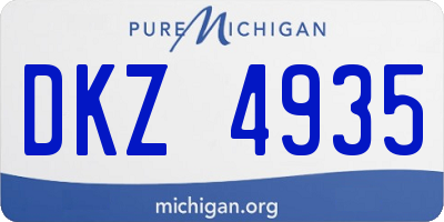 MI license plate DKZ4935