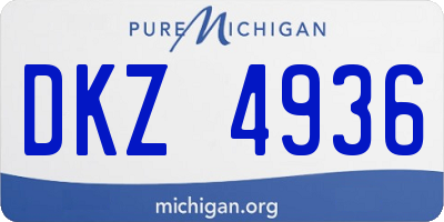 MI license plate DKZ4936