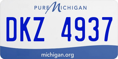 MI license plate DKZ4937