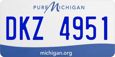 MI license plate DKZ4951