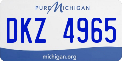 MI license plate DKZ4965