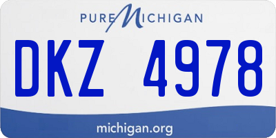 MI license plate DKZ4978