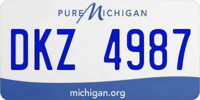 MI license plate DKZ4987