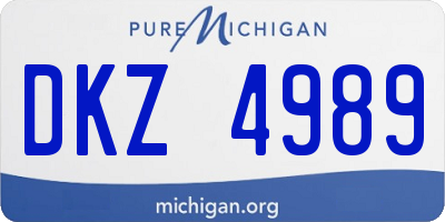 MI license plate DKZ4989