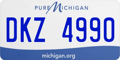 MI license plate DKZ4990