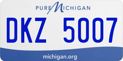 MI license plate DKZ5007