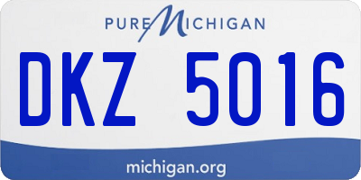 MI license plate DKZ5016