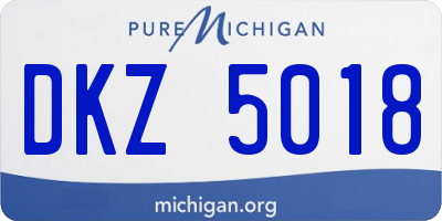 MI license plate DKZ5018